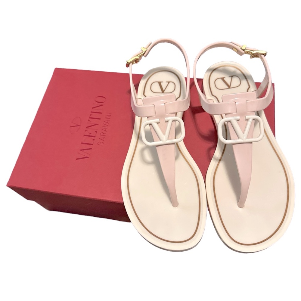 Valentino Garavani V Logo PVC Thong Sandal